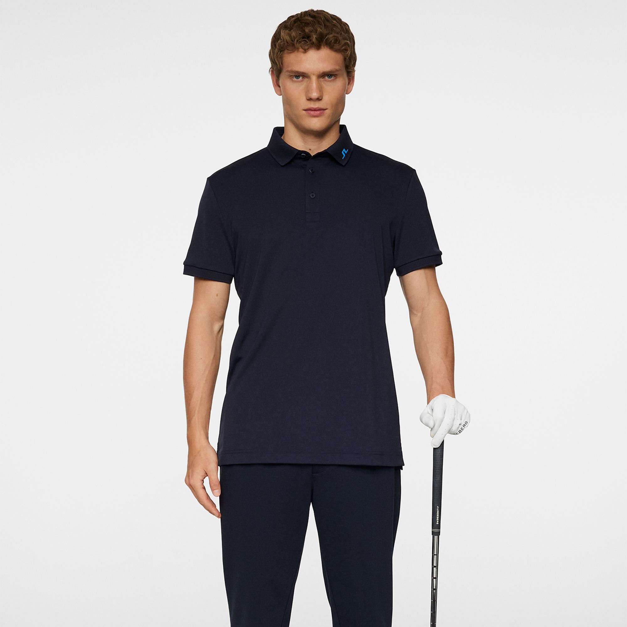 J Lindeberg KV Mens Golf Polo Shirt Sonic Blue